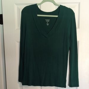 GAP Fitted Green Long Sleeve Blouse